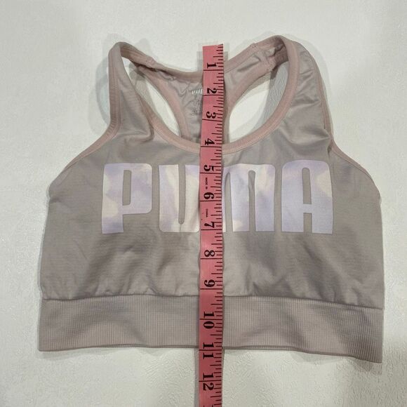 Puma Sports Bra Mauve Pink Iridescent Logo Racerback Size Small - Picture 5 of 5